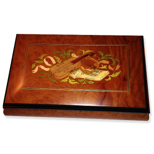 Instrument Inlay Jewelry Box with Key